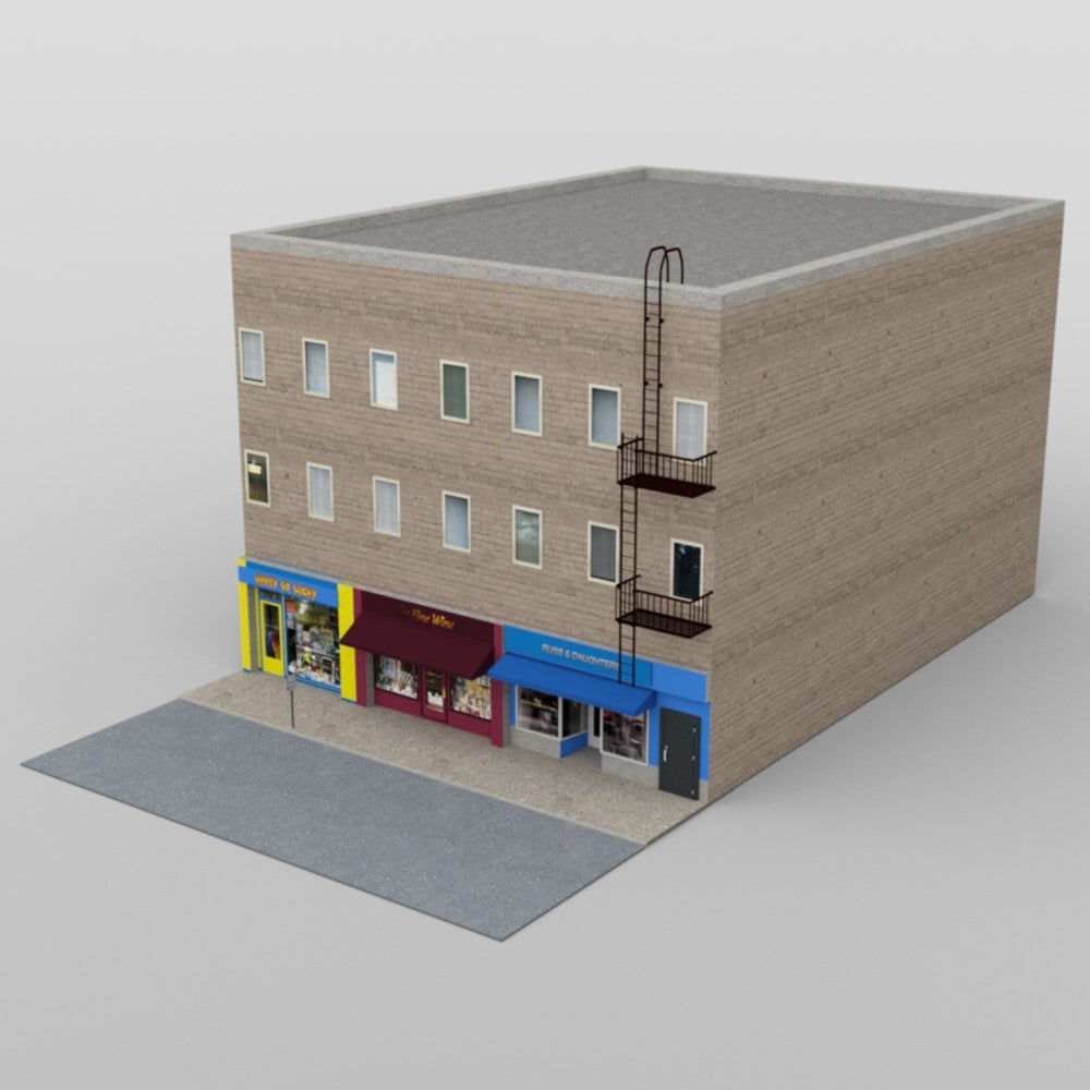 Three Store Building - for DAZ Studio by: VanishingPoint, 3D Models by Daz 3D