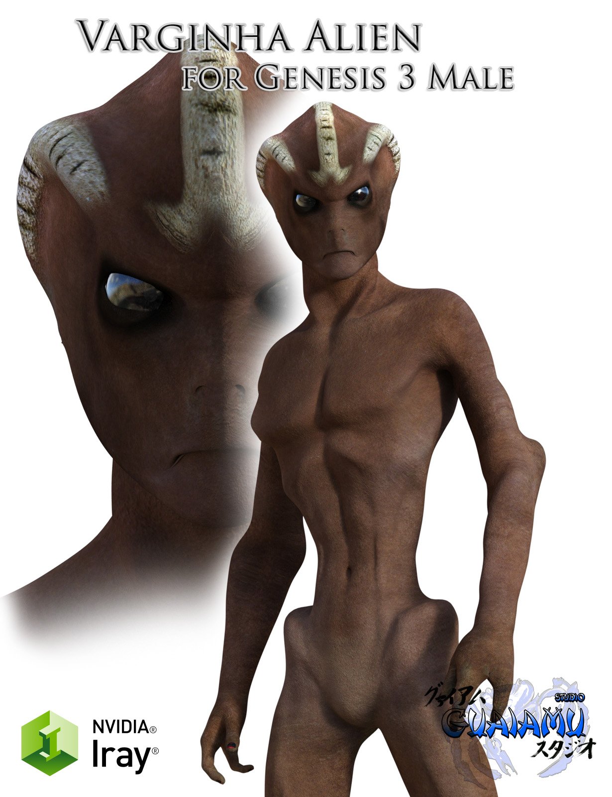 Varginha Alien for Genesis 3 male by: Dieggo Masamune, 3D Models by Daz 3D