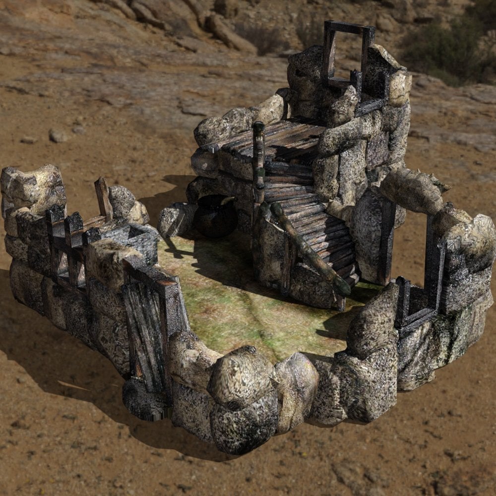 Ruined Trollhouse for DAZ Studio by: VanishingPoint, 3D Models by Daz 3D