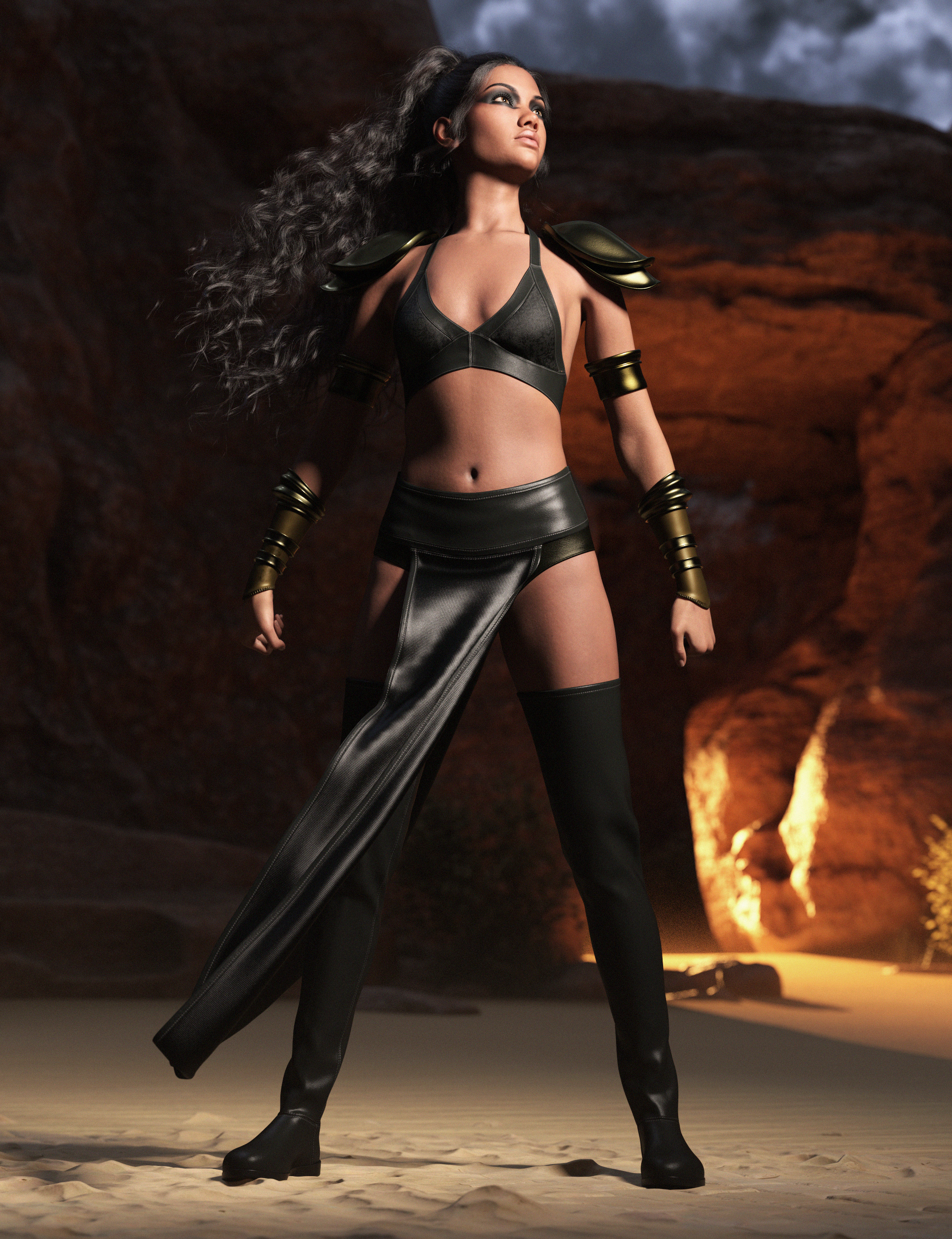 dForce Multi-Style Warrior Outfit for Genesis 9 by: outoftouch, 3D Models by Daz 3D