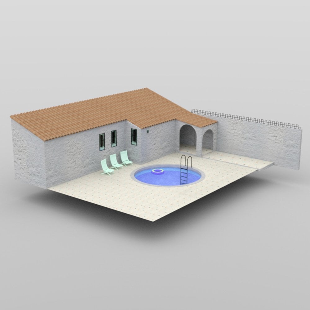 Mediterranean Villa Pool for DAZ Studio | Daz 3D