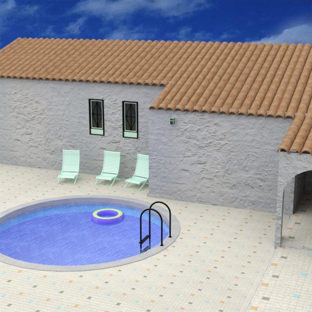 Mediterranean Villa Pool for DAZ Studio | Daz 3D