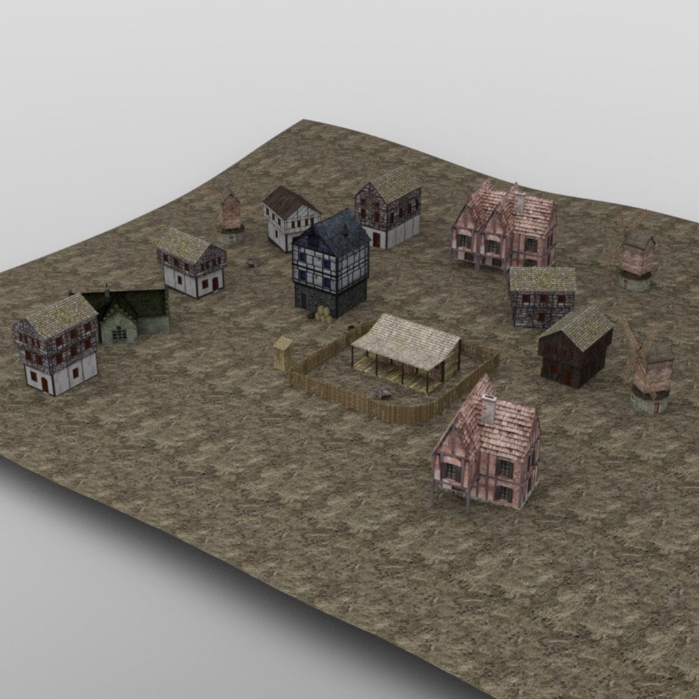 Medieval Village for DAZ Studio by: VanishingPoint, 3D Models by Daz 3D