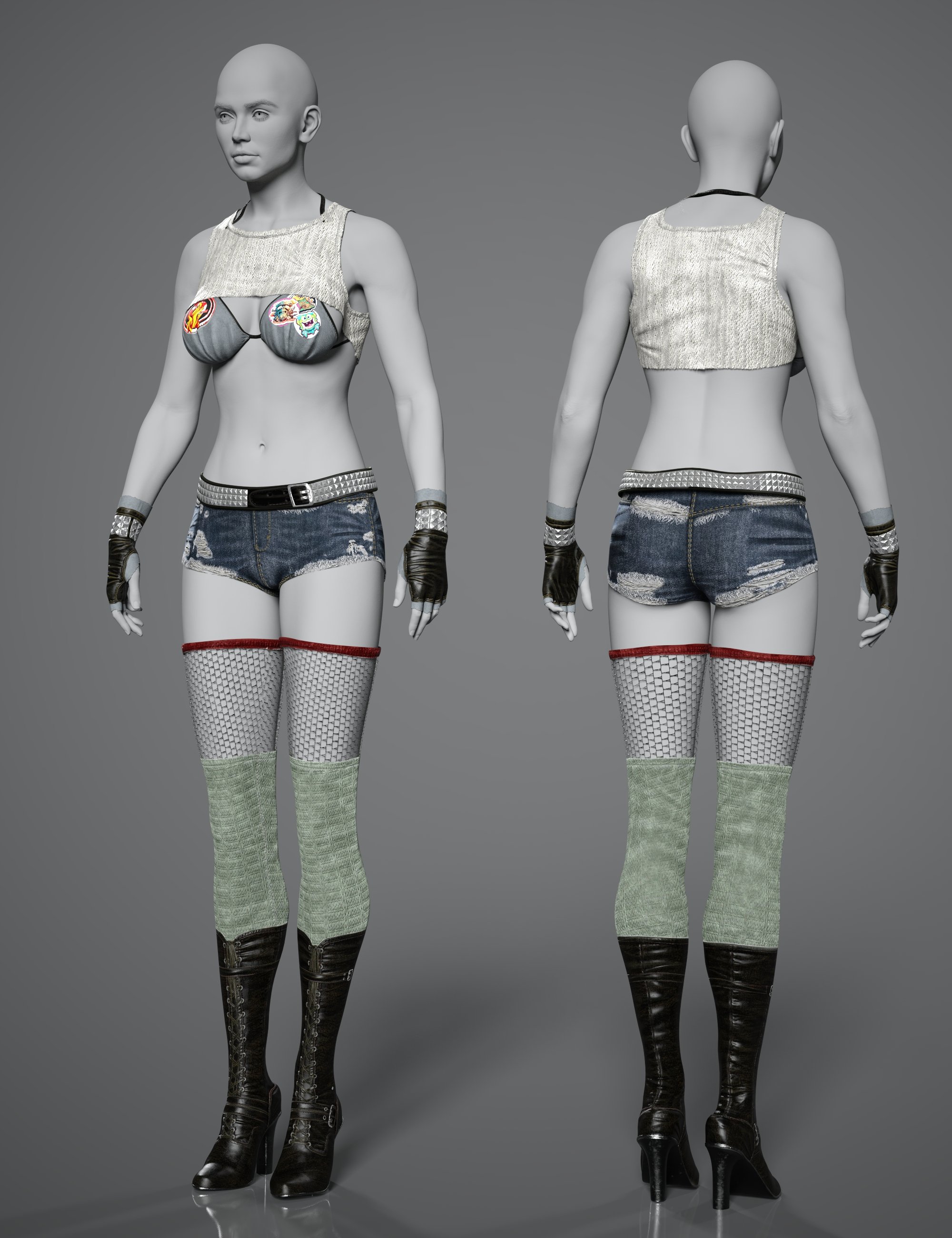 Dforce Femme Fatale Outfit Texture Add On Daz 3d