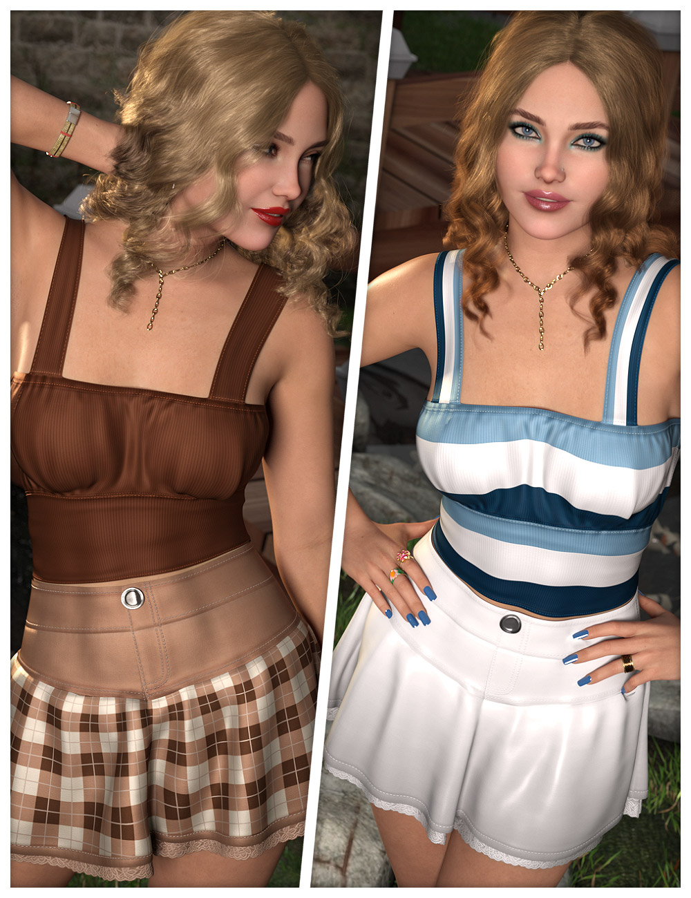 Changeover Textures for OOT Ruffle Skirt and Top by: ShanasSoulmate, 3D Models by Daz 3D