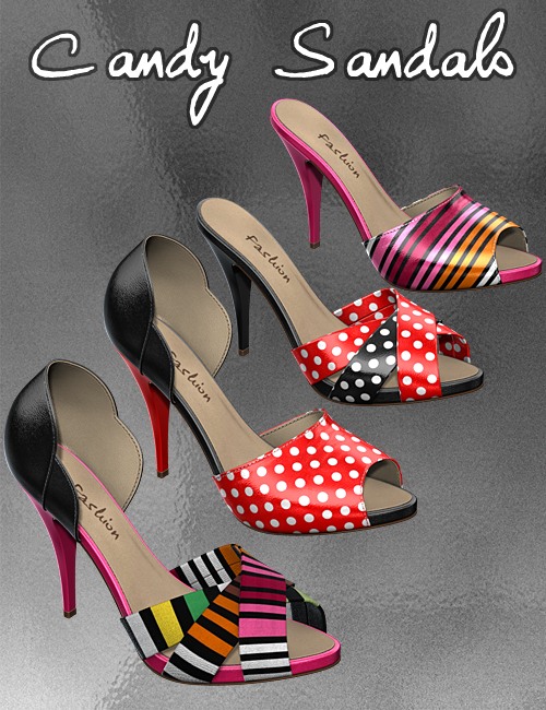 Candy Sandals V4/A4 by: idler168, 3D Models by Daz 3D