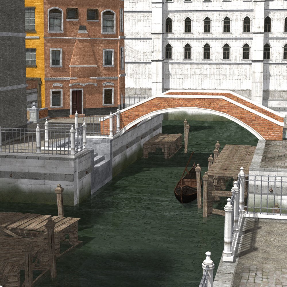 Canal Town for Poser by: VanishingPoint, 3D Models by Daz 3D