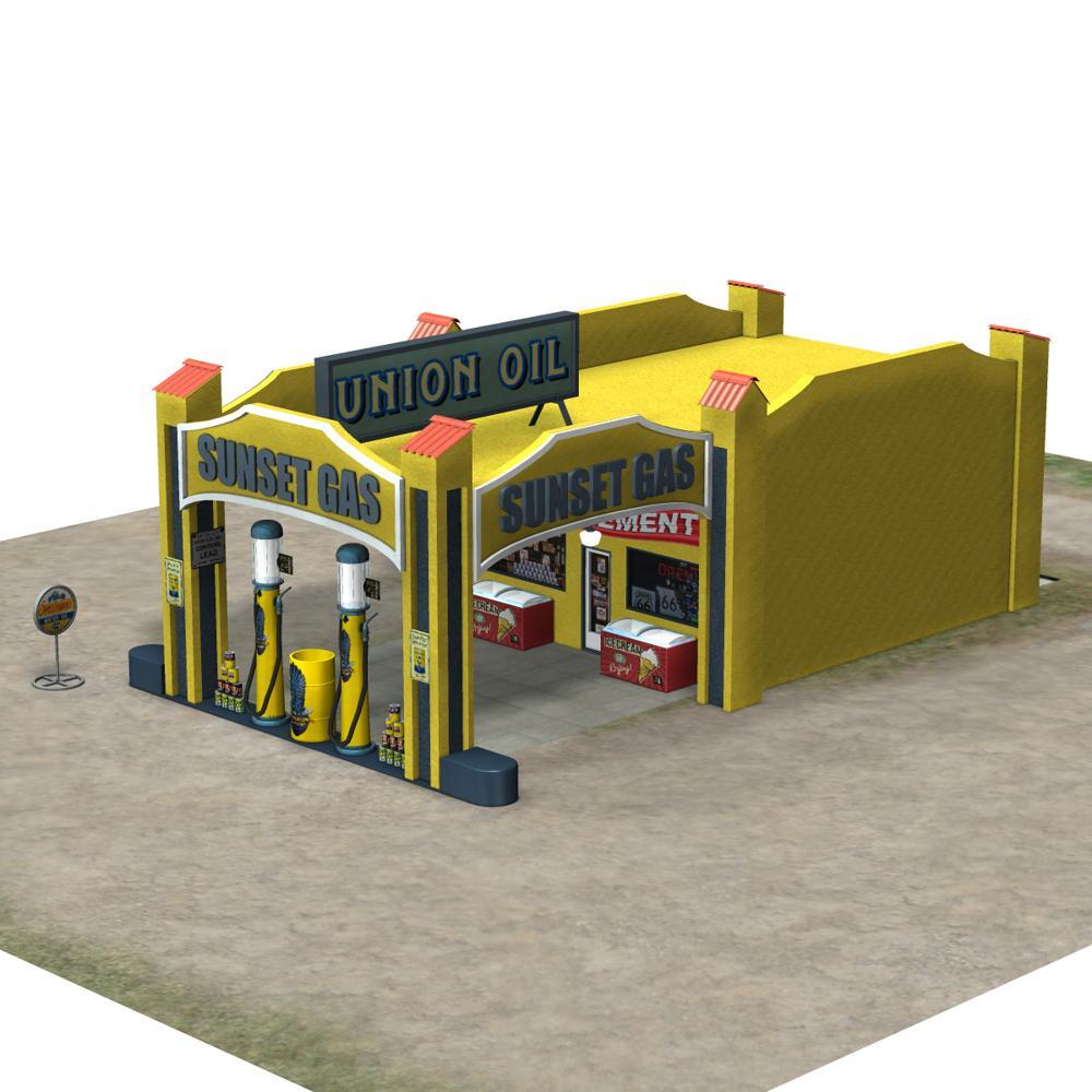 Historic Gas Station for Poser by: VanishingPoint, 3D Models by Daz 3D