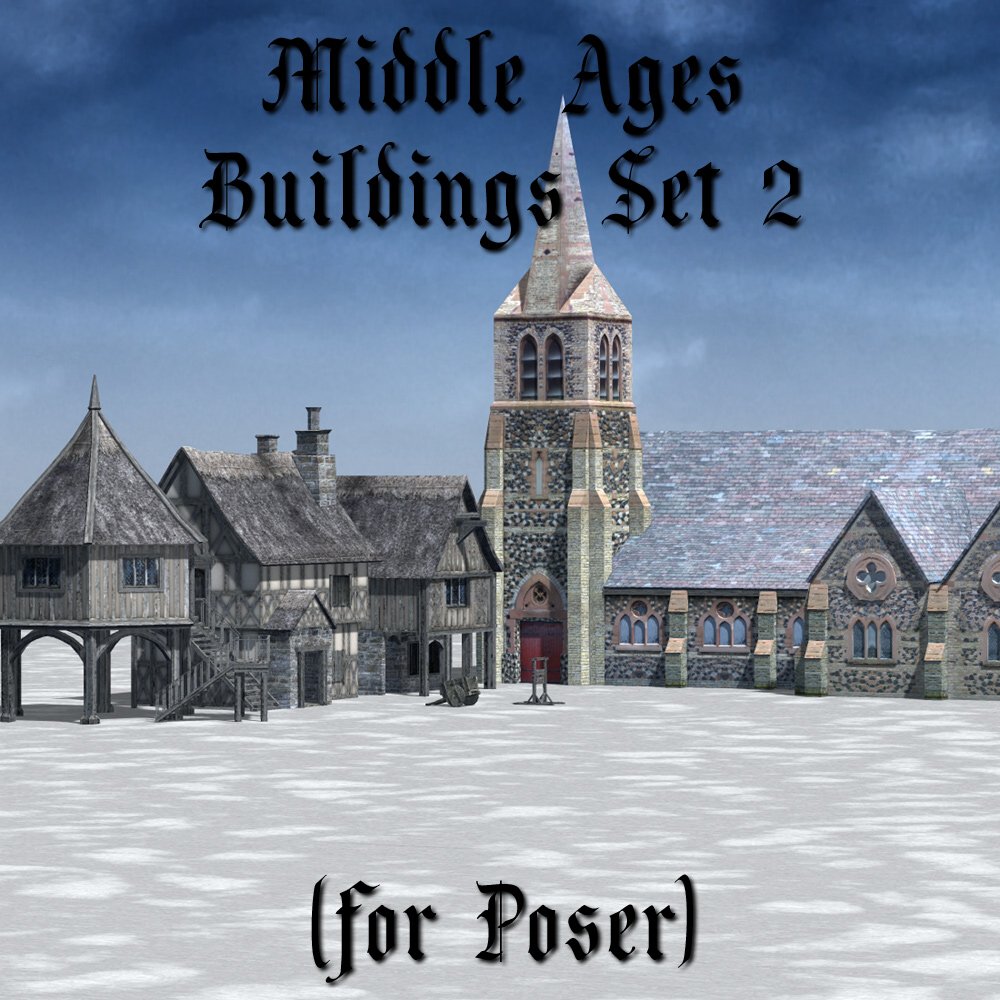 Middle Ages Buildings Set 2 for Poser by: VanishingPoint, 3D Models by Daz 3D