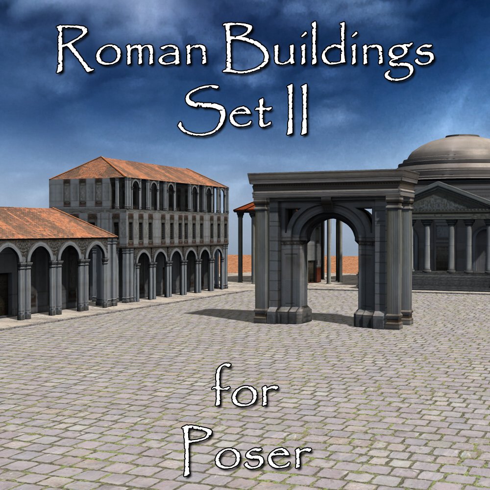 Roman Buildings Set II  for Poser by: VanishingPoint, 3D Models by Daz 3D