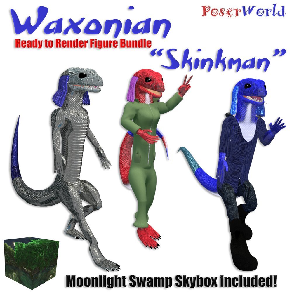 Waxonian aka Skinkman for Poser by: VanishingPoint, 3D Models by Daz 3D