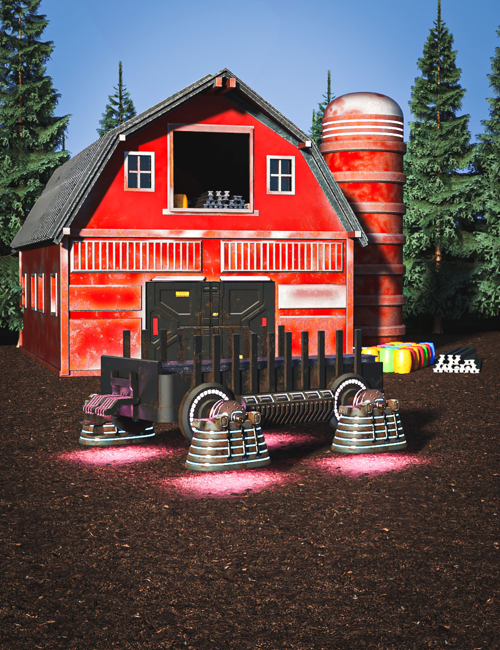 Sci-Fi Hover Trailer Prop Set