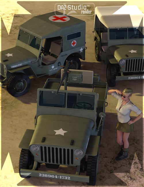 WWII Jeep Plus by: , 3D Models by Daz 3D