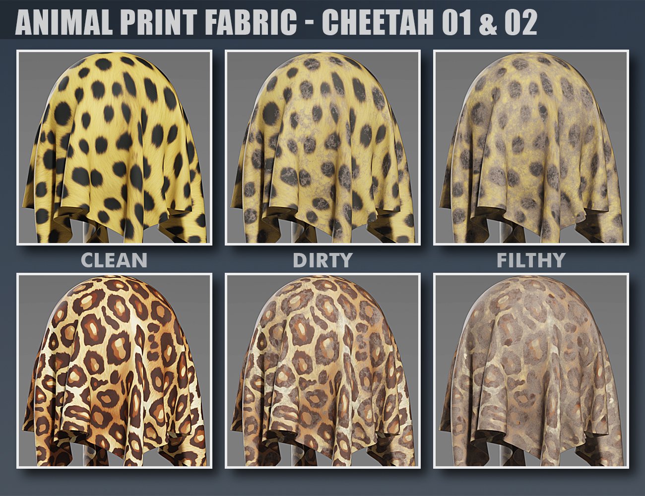 DD PBR Animal Print Fabric Shaders for Iray Vol 2