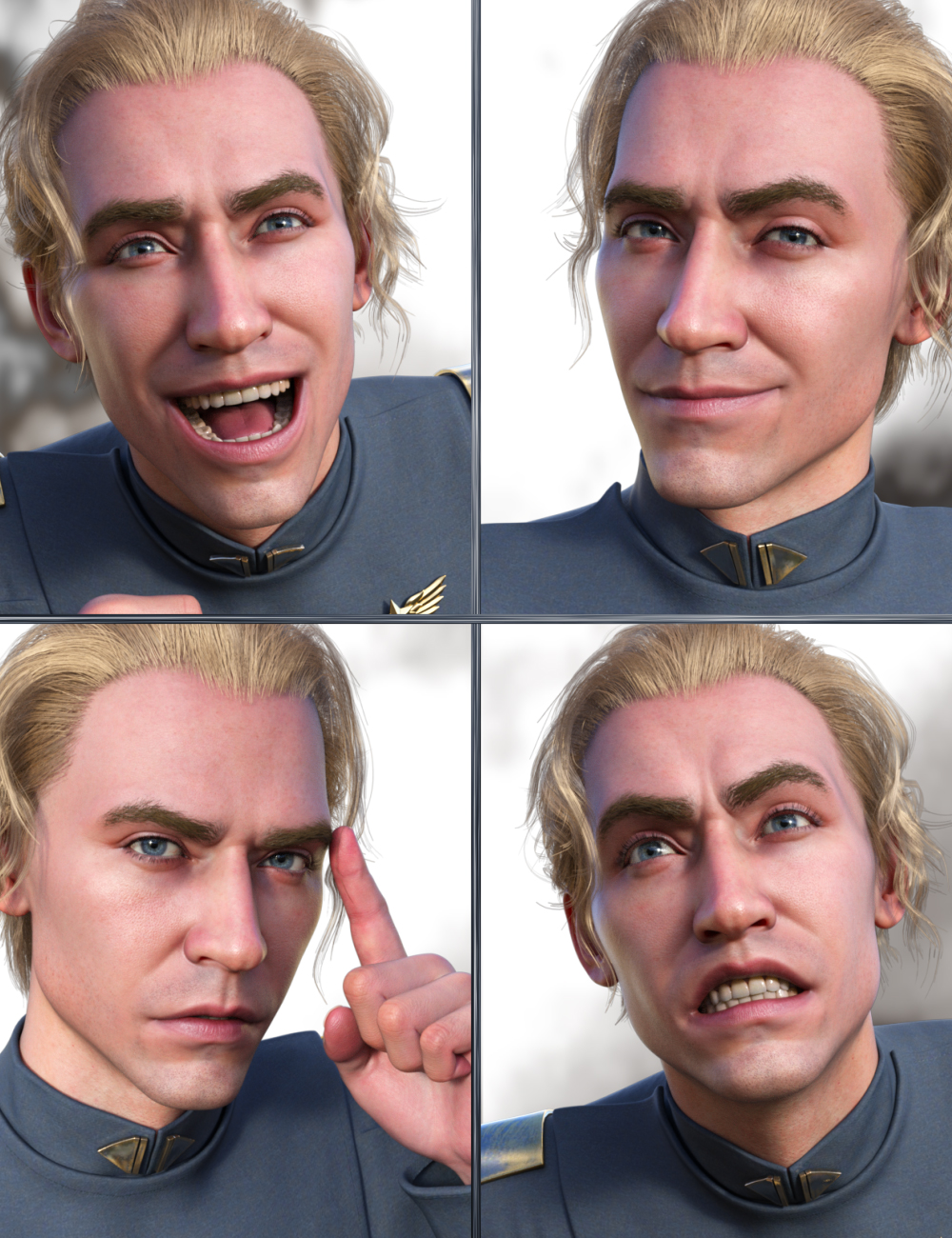 JW Our Hero Expressions for Wagner 9 by: JWolf, 3D Models by Daz 3D