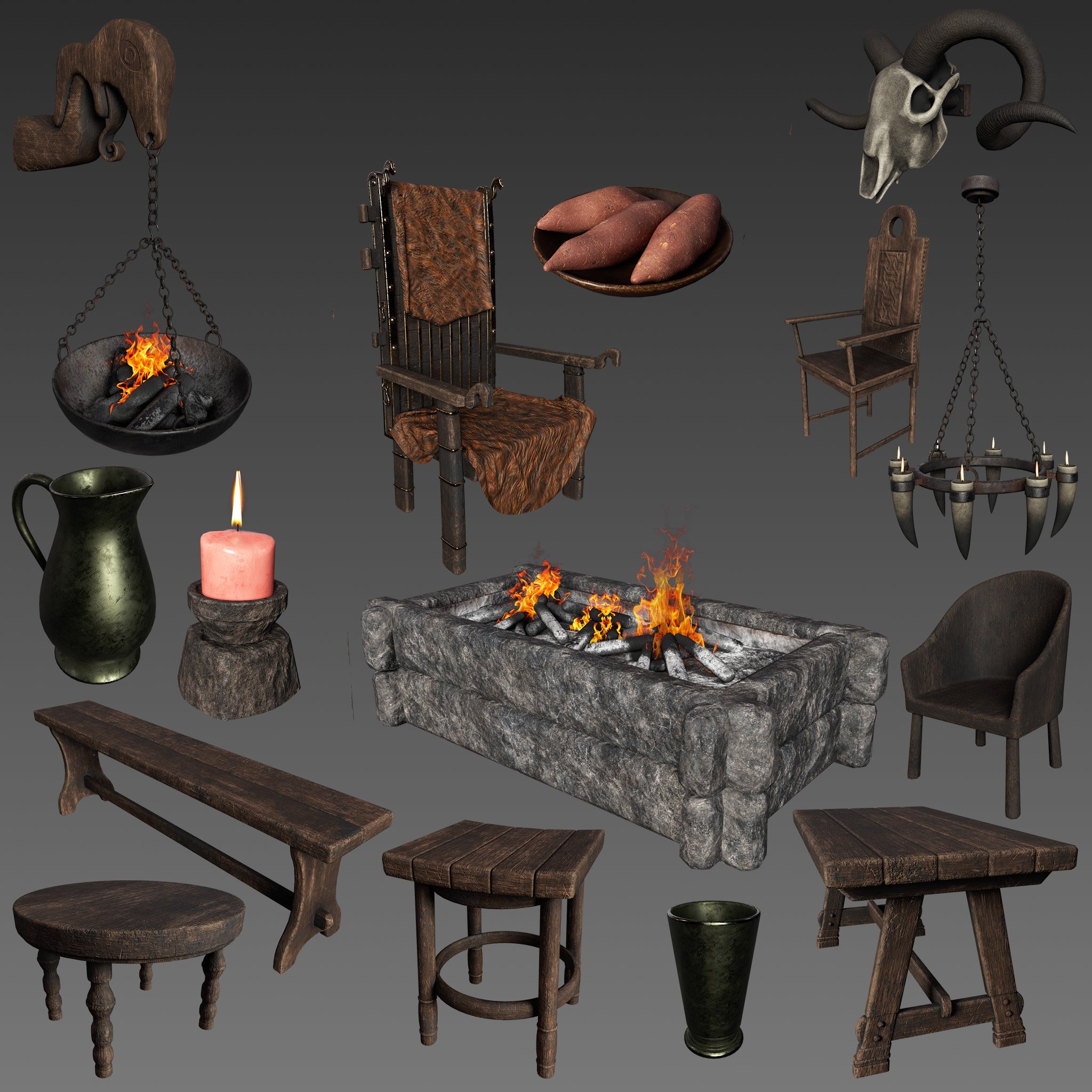 FG Viking Village Props | Daz 3D