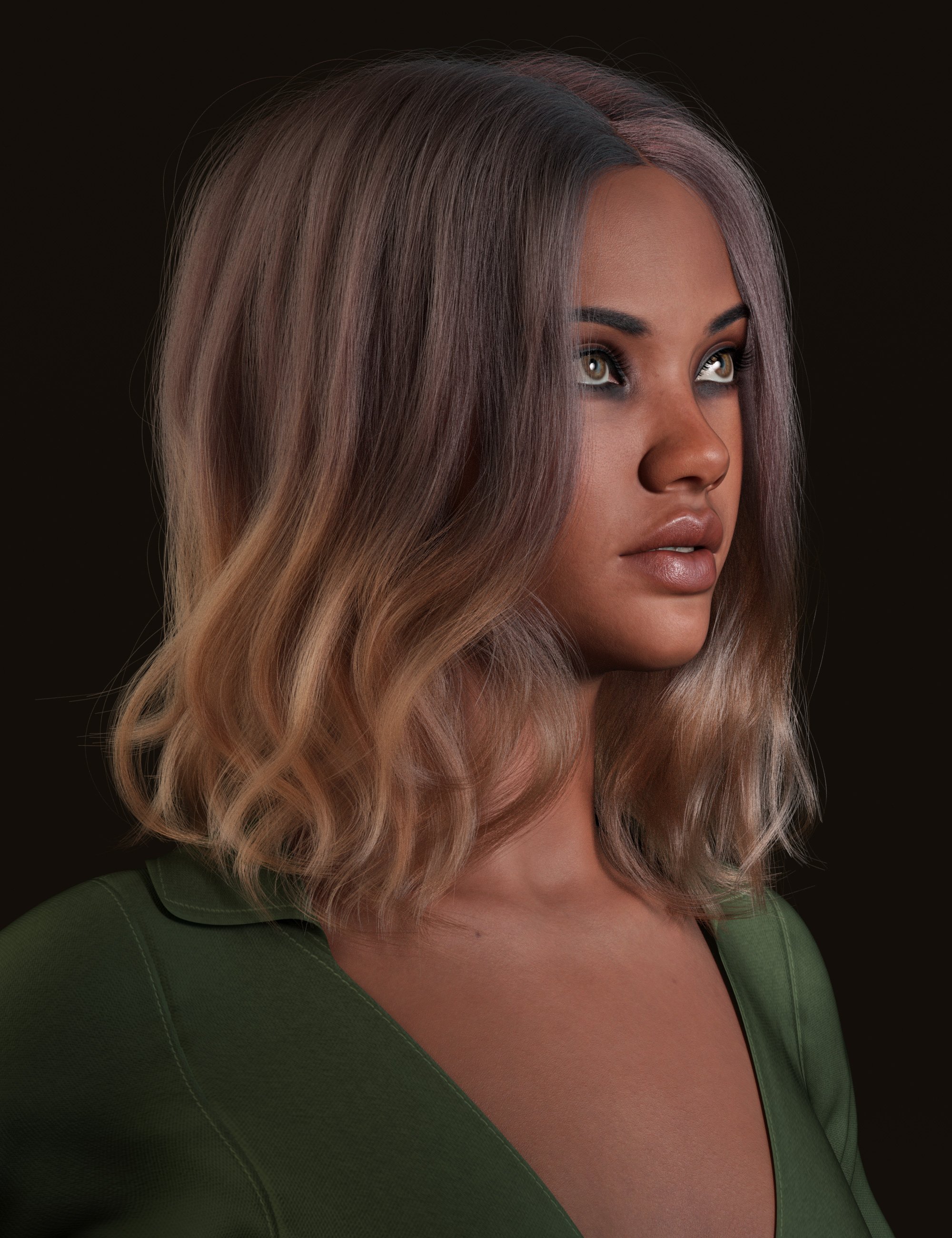 dForce Strand-Based Summer Style Wavy Long Bob Hair Color Expansion by: outoftouch, 3D Models by Daz 3D