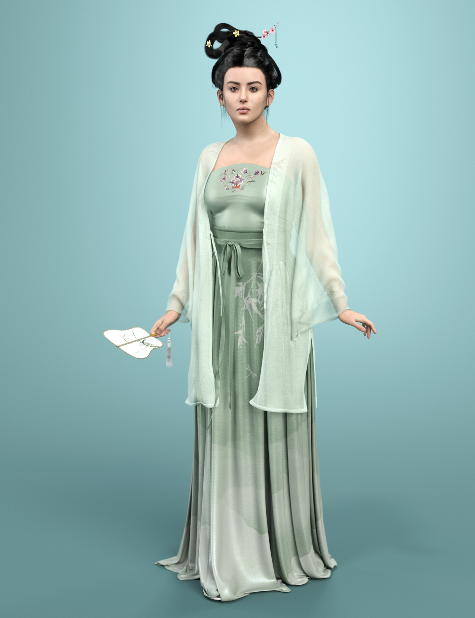 dForce MK Hanfu Suit for Genesis 9