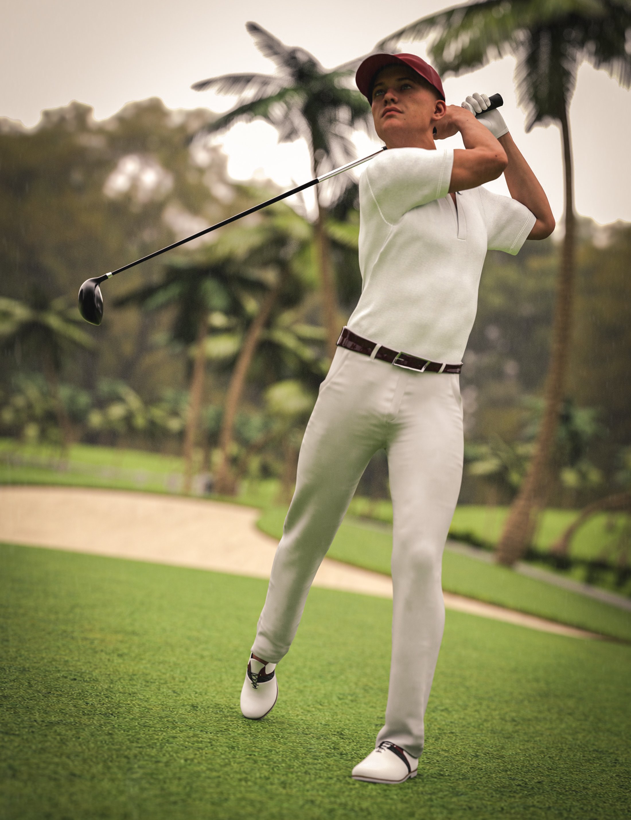 AH dForce Golf Outfit For Genesis 9 by: Aesthetic HouseMarcs Art, 3D Models by Daz 3D