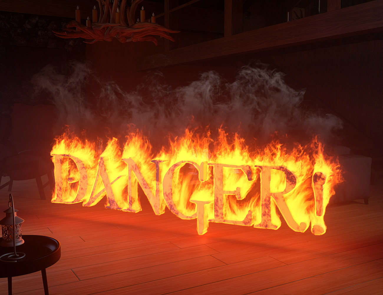 Fire Font - Volumetric Flame Text for Daz Studio