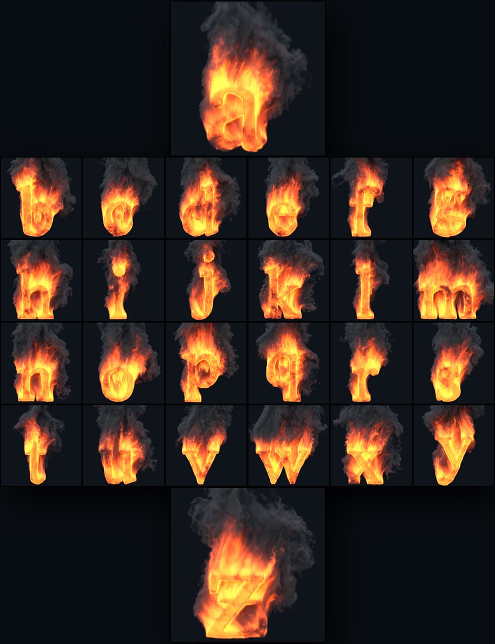 Fire Font - Volumetric Flame Text for Daz Studio | Daz 3D