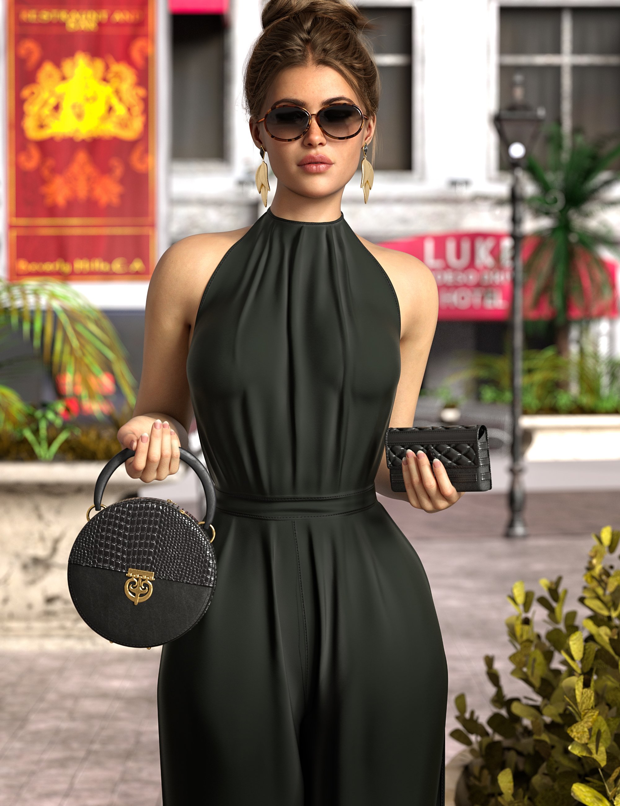 Z Utility Carrying Bags Pose Set for Genesis 9 and 8 Female