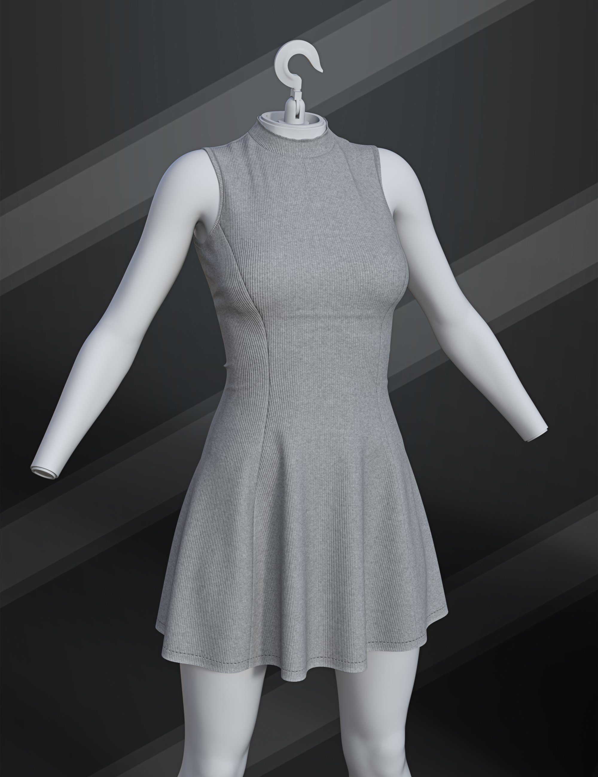 dForce SU Knit Dress for Genesis 9, 8.1, and 8 Female