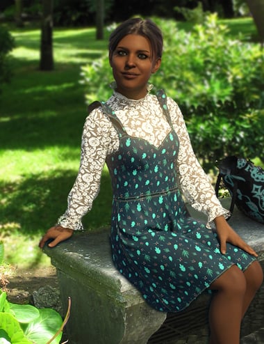 dForce Dreamy Daisy Outfit for Genesis 9 | Daz 3D