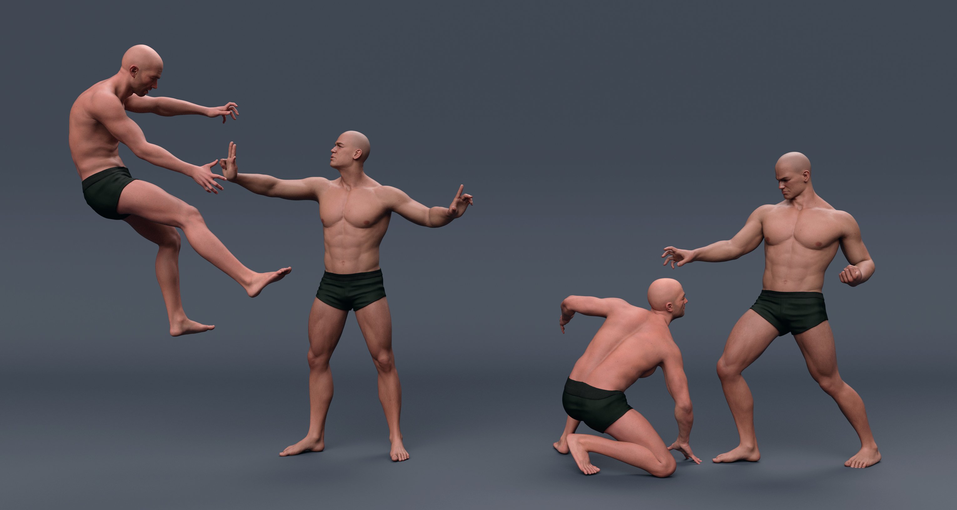 Defeating Evil Poses for Genesis 9 and 8 Male