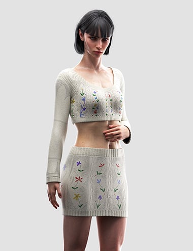 dForce Rose Knit Outfit Textures