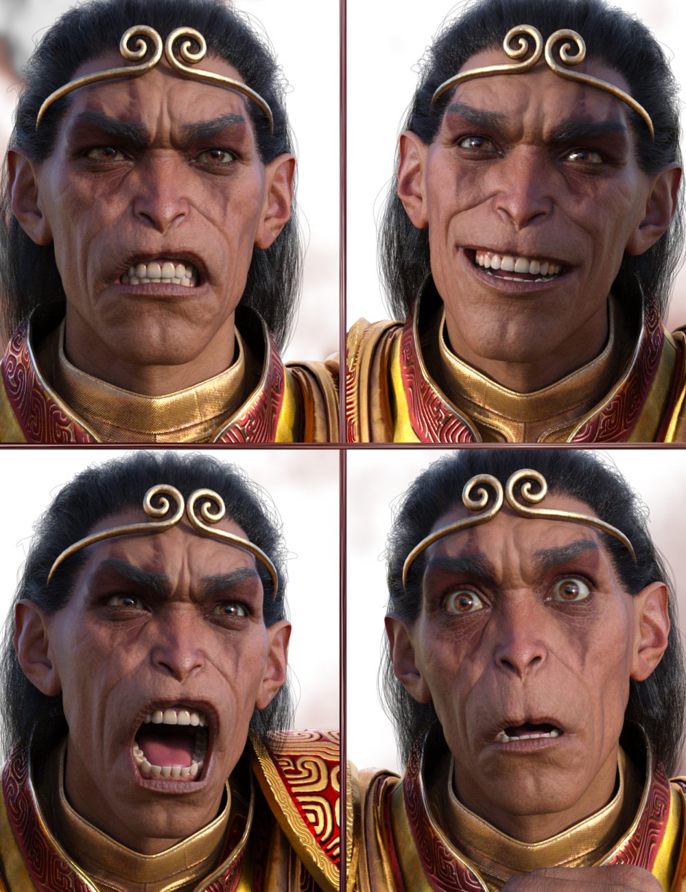 JW Jungle King Expressions for Wukong 9 by: JWolf, 3D Models by Daz 3D