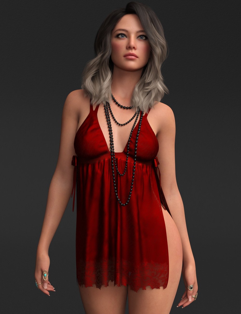 dForce Double Strap Chemise for Genesis 9 by: antjeadarling97, 3D Models by Daz 3D