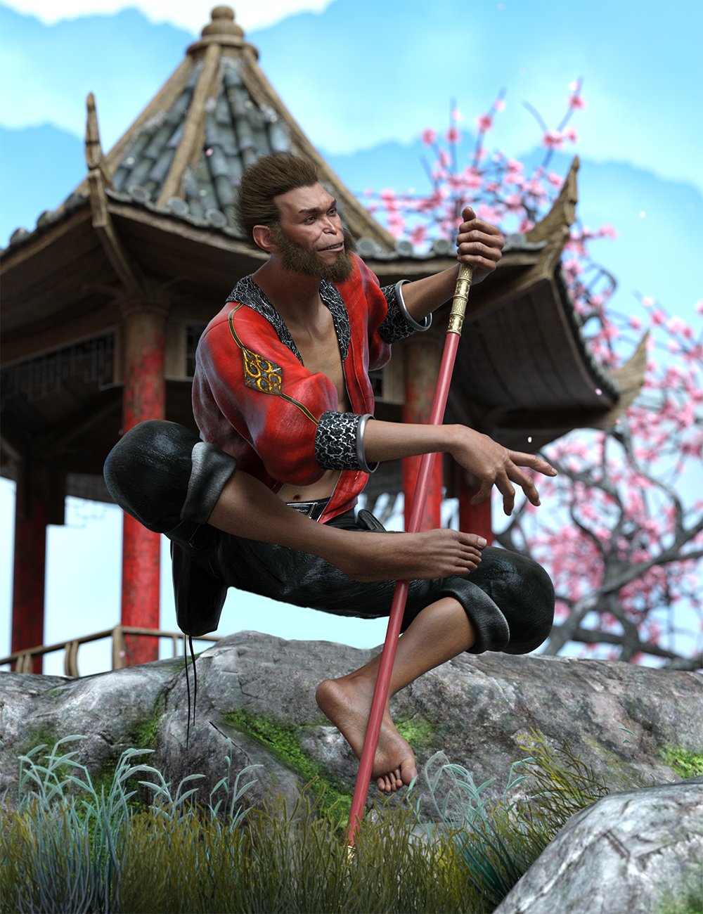 Monkey King Poses for Wukong 9 by: Ensary, 3D Models by Daz 3D