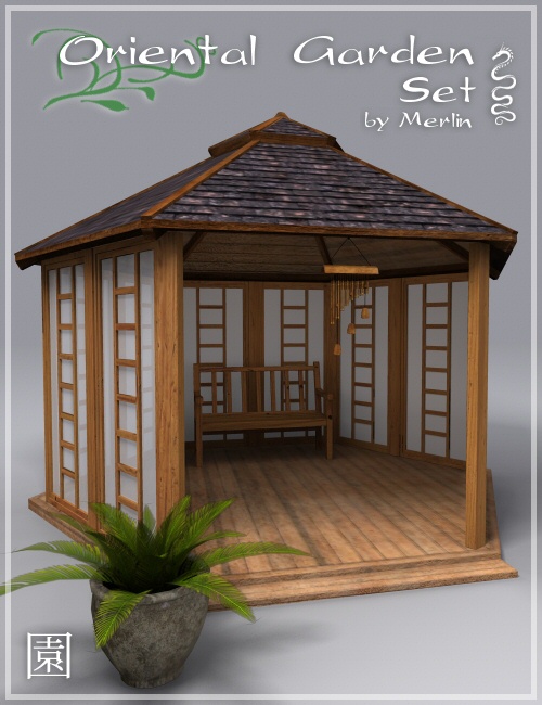 Oriental Garden Set by Merlin by: Merlin Studios, 3D Models by Daz 3D