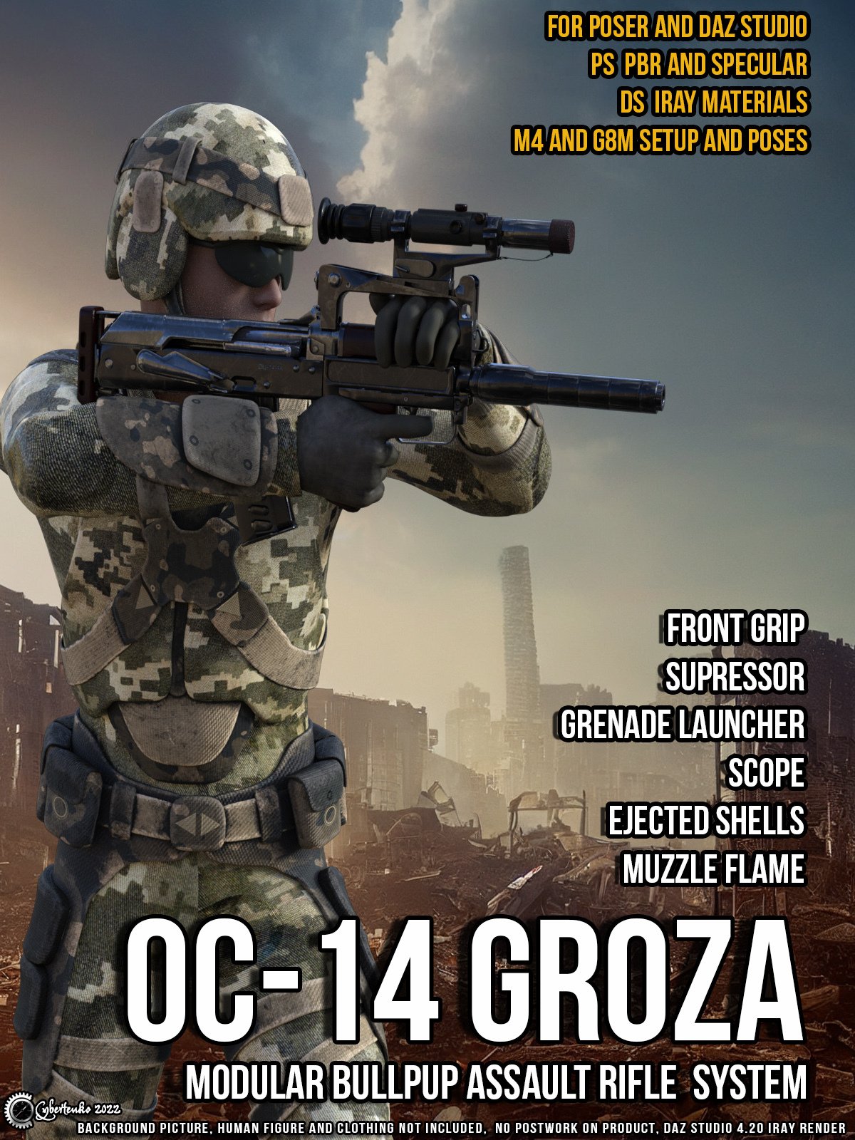 Groza Modular Assault Rifle | Daz 3D