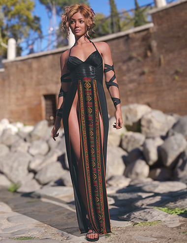 dForce Sunset Maxi Dress for Genesis 9