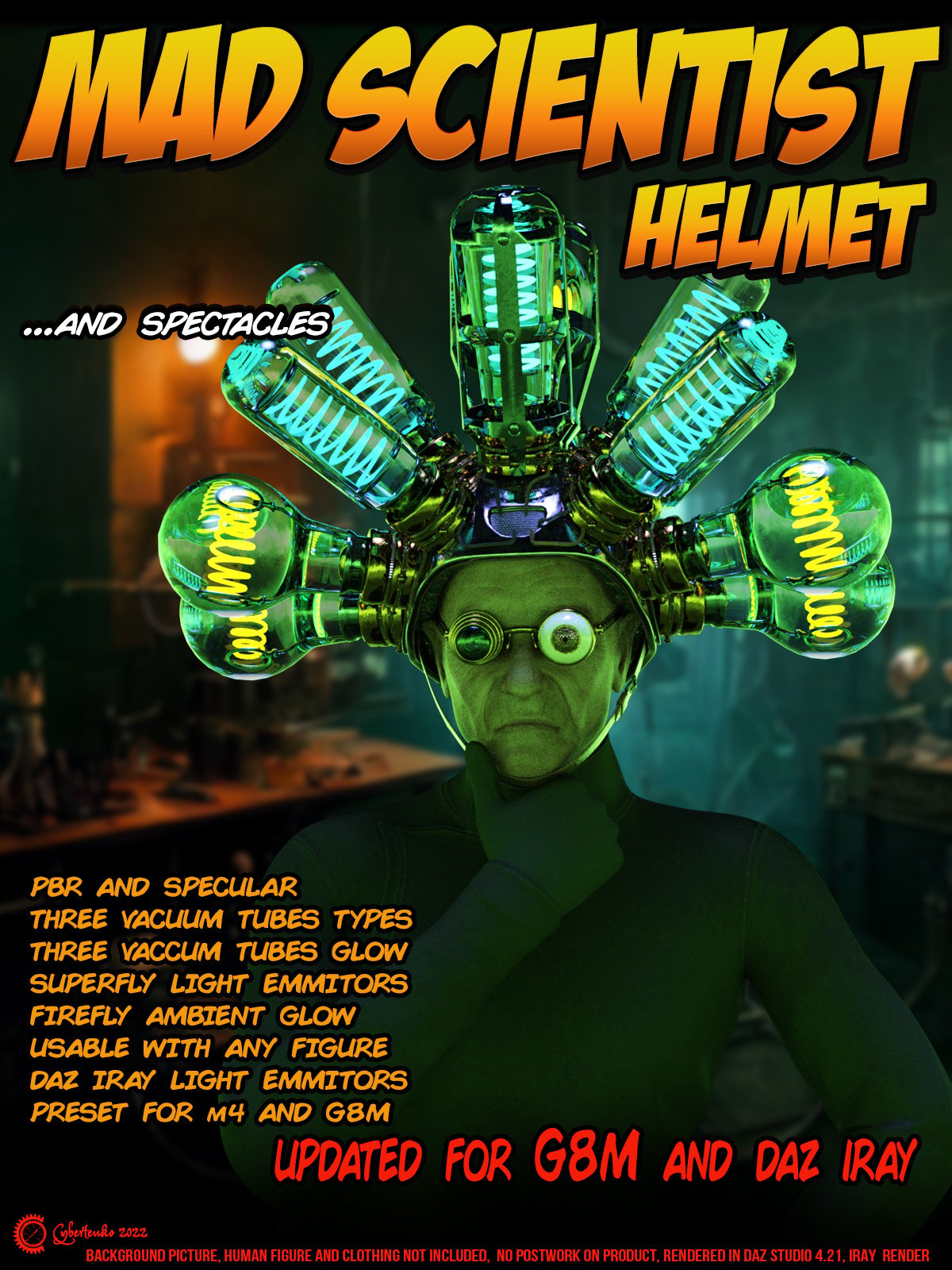 Mad Scientist Helmet ...and Spectacles by: Cybertenko, 3D Models by Daz 3D