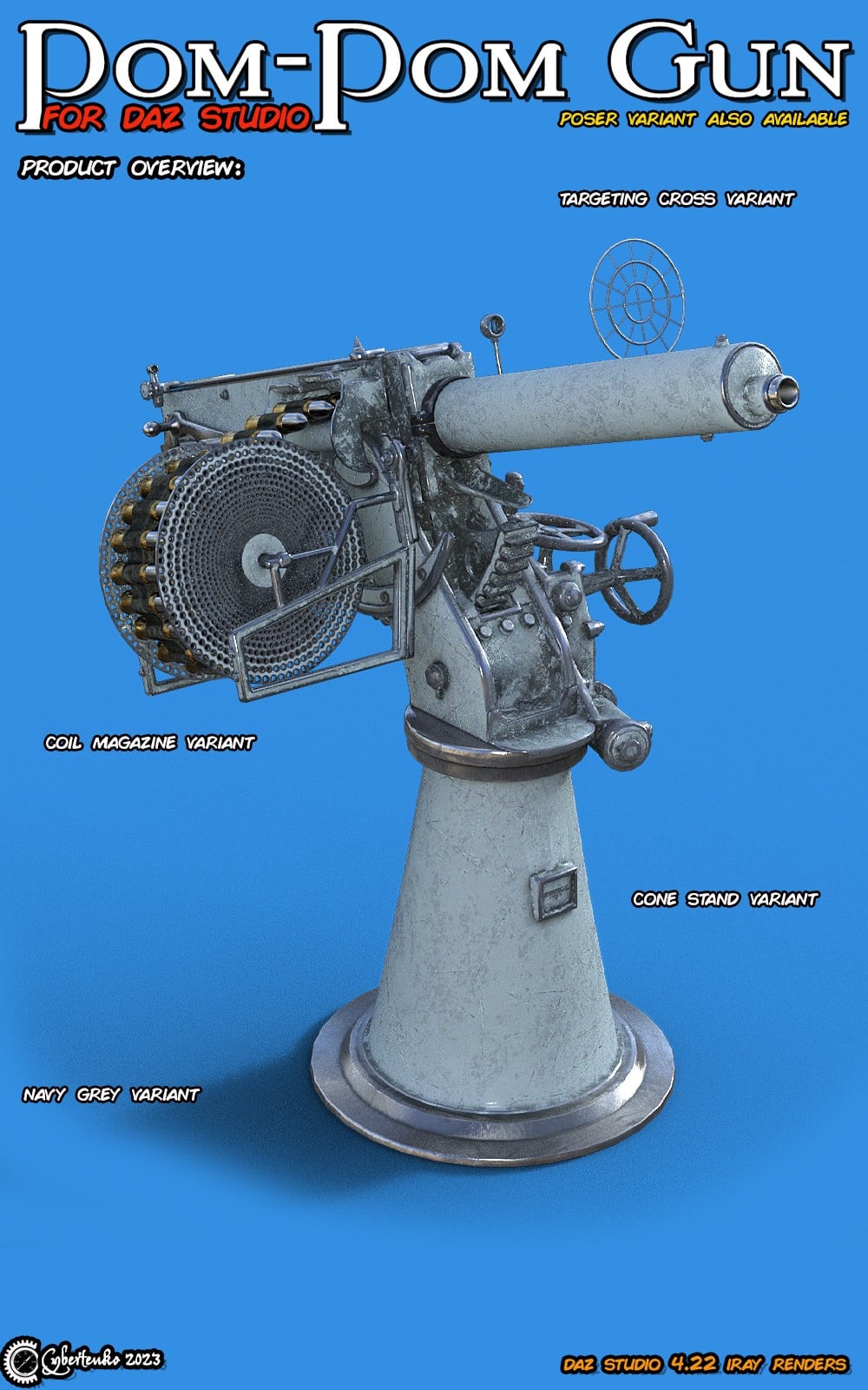 Pom-Pom Gun for Daz | Daz 3D