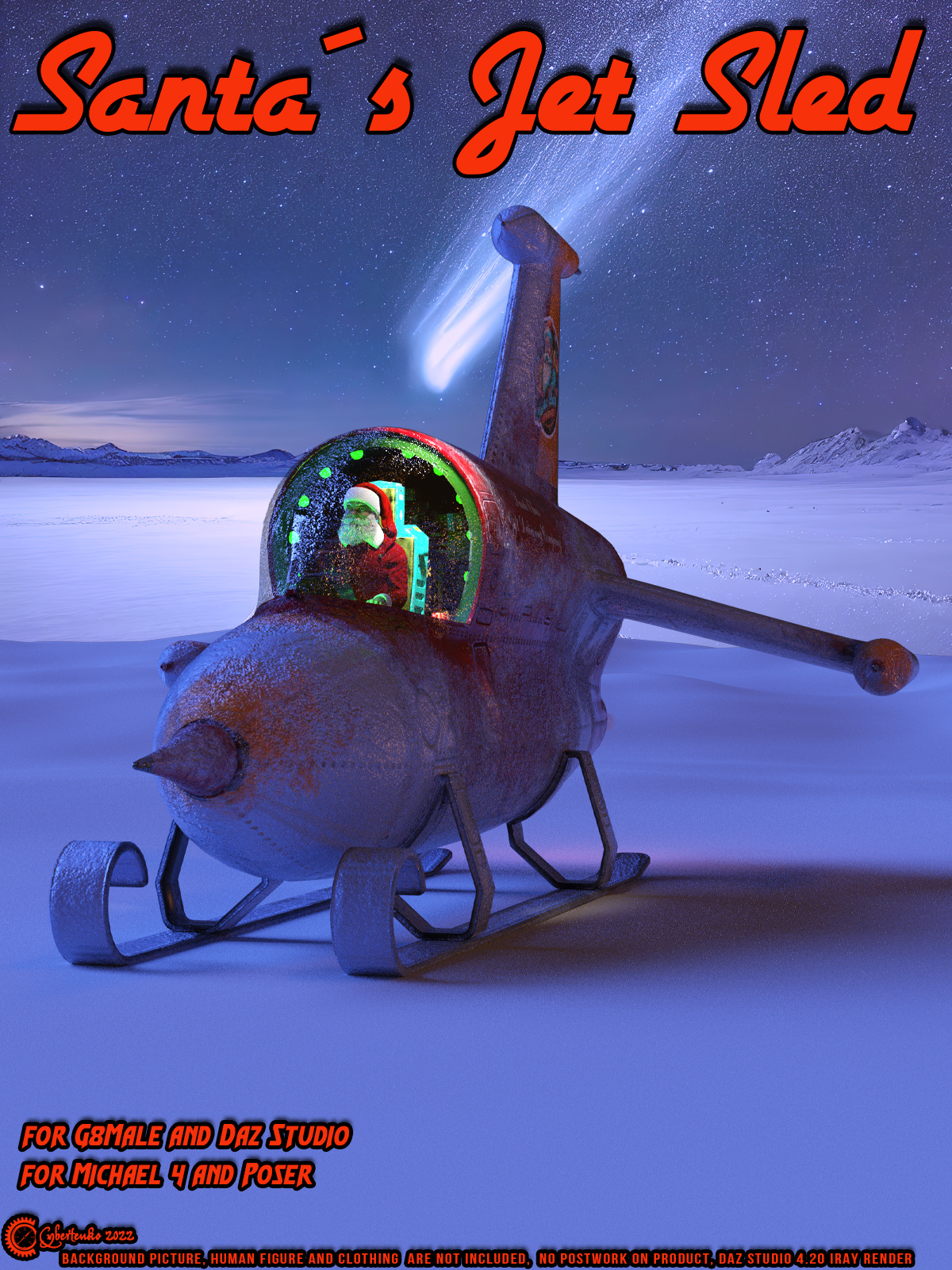 Santas Jet Sled by: Cybertenko, 3D Models by Daz 3D