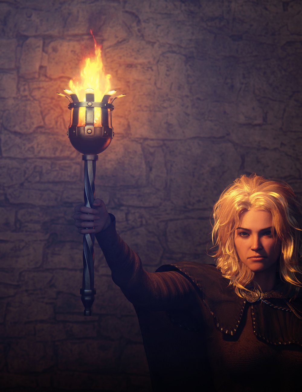 Muelsfell Dungeon Torchbearer by: E-Arkham, 3D Models by Daz 3D