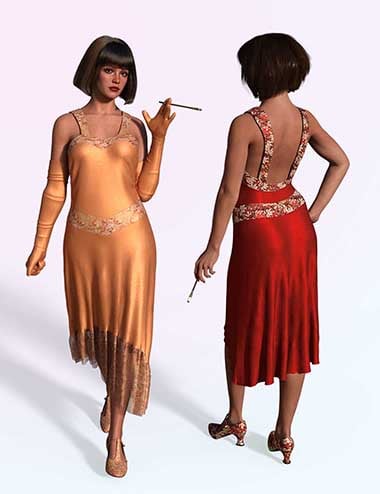 dForce 1920s Vintage Outfit for Genesis 9, 8 and 8.1