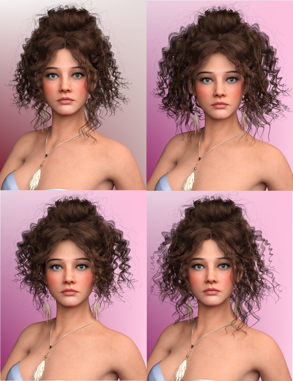 Quick Click Styles for Waterfall Hair for Genesis 9