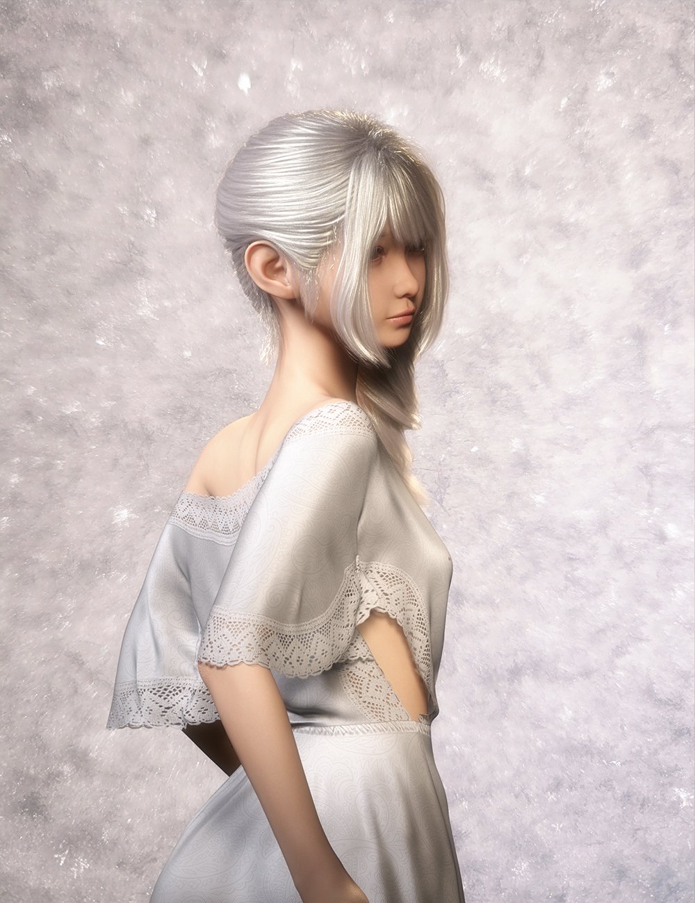 dForce Nirv Y2K Side Ponytail Hairstyle for Genesis 9 and 8 Female