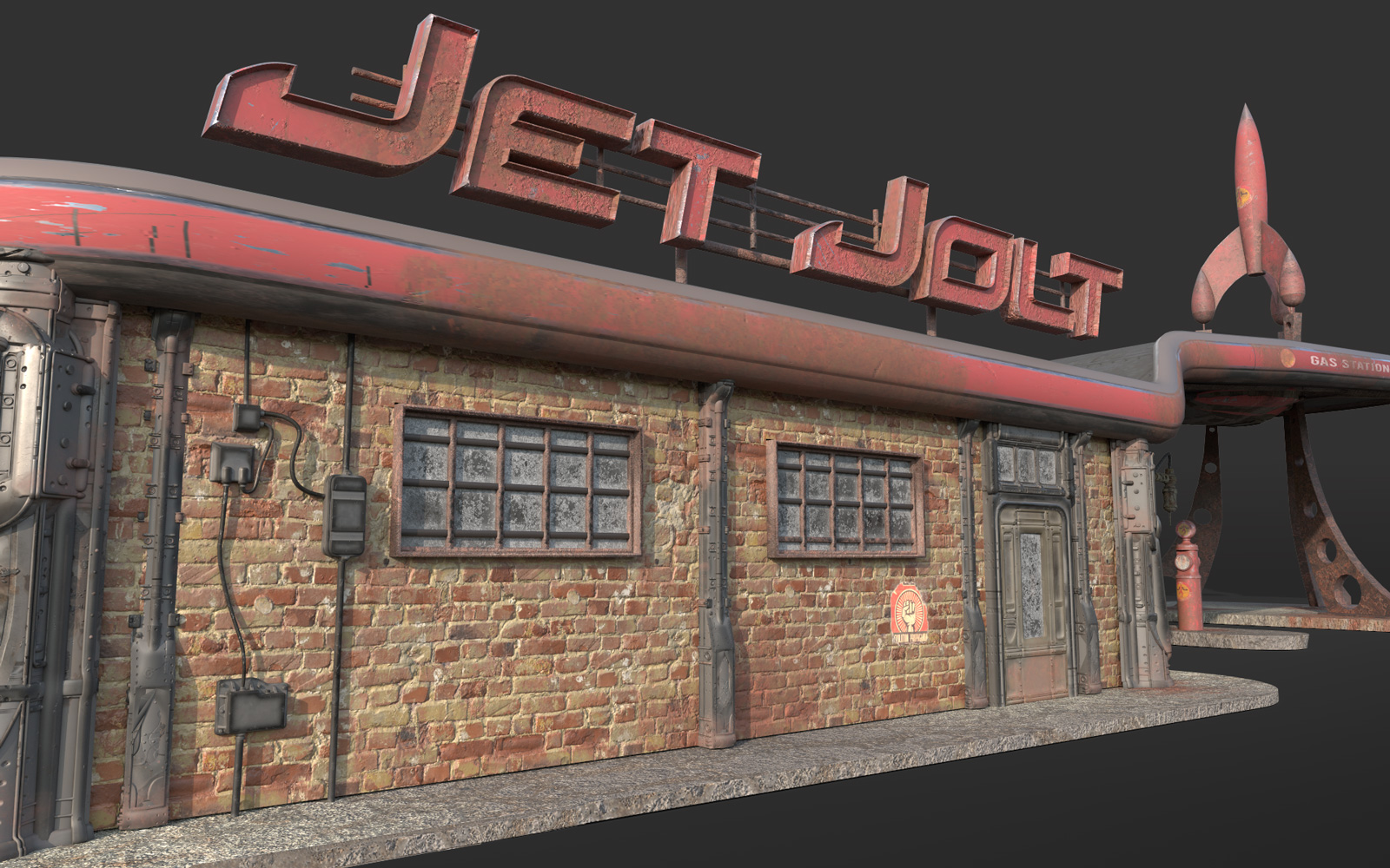 Collapse Gas Station Daz 3d