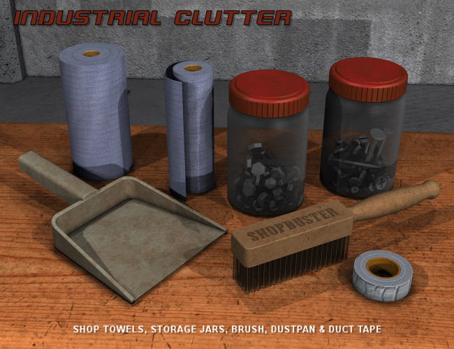 Industrial Clutter by: Nightshift3D, 3D Models by Daz 3D