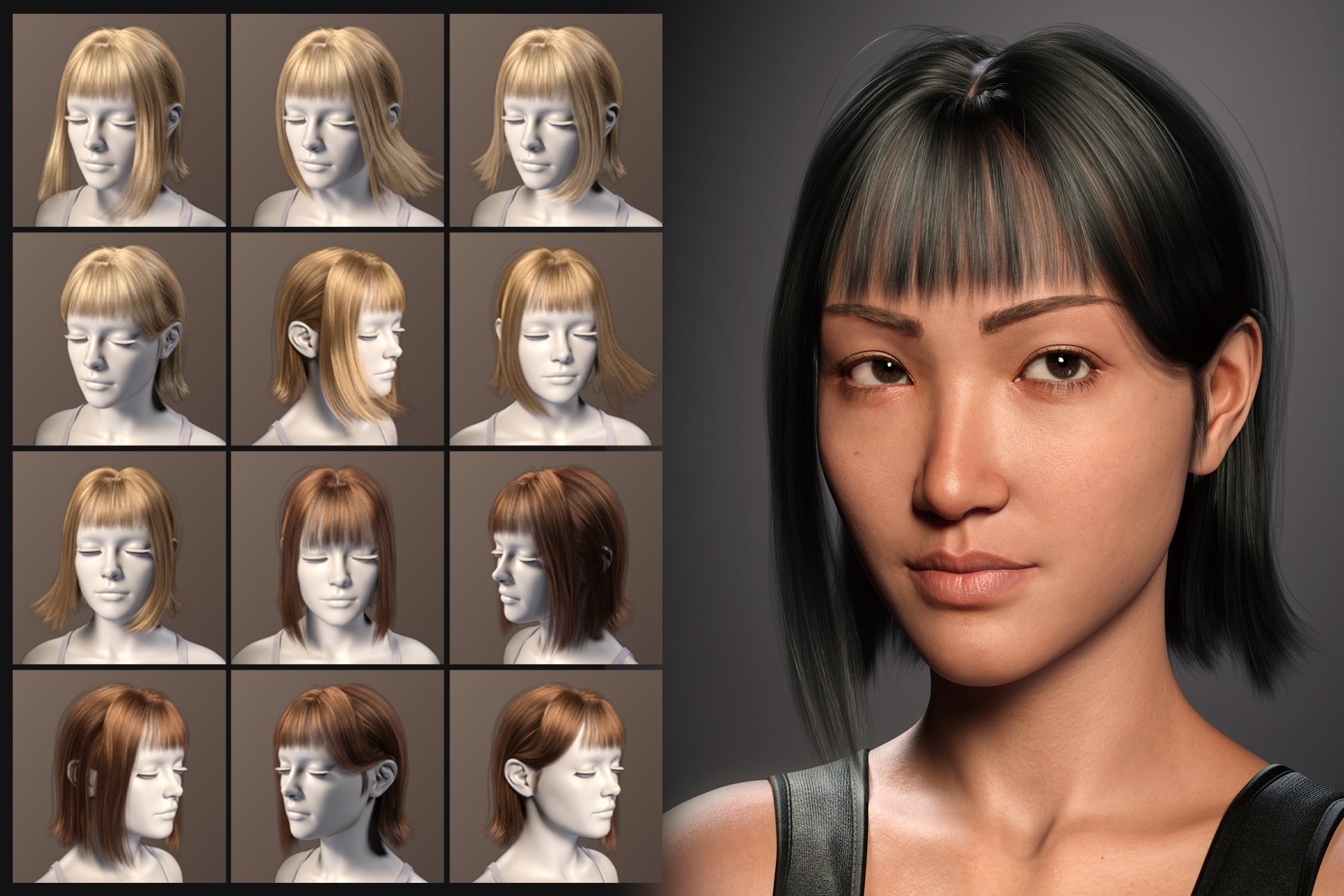  FE Cute Short Hair for Genesis 9 | Daz 3D