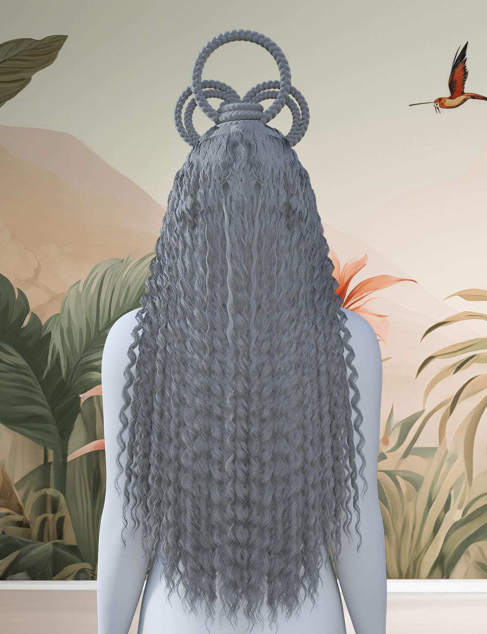 Queen Ashanti Hair for Genesis 9