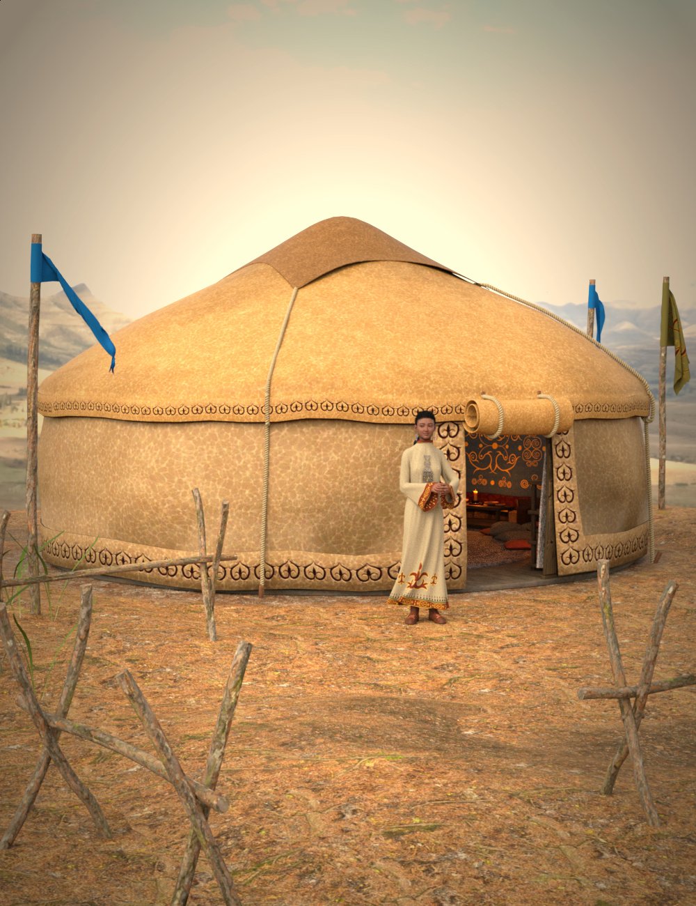 Kazakh Yurt by: Fantasyart3D, 3D Models by Daz 3D