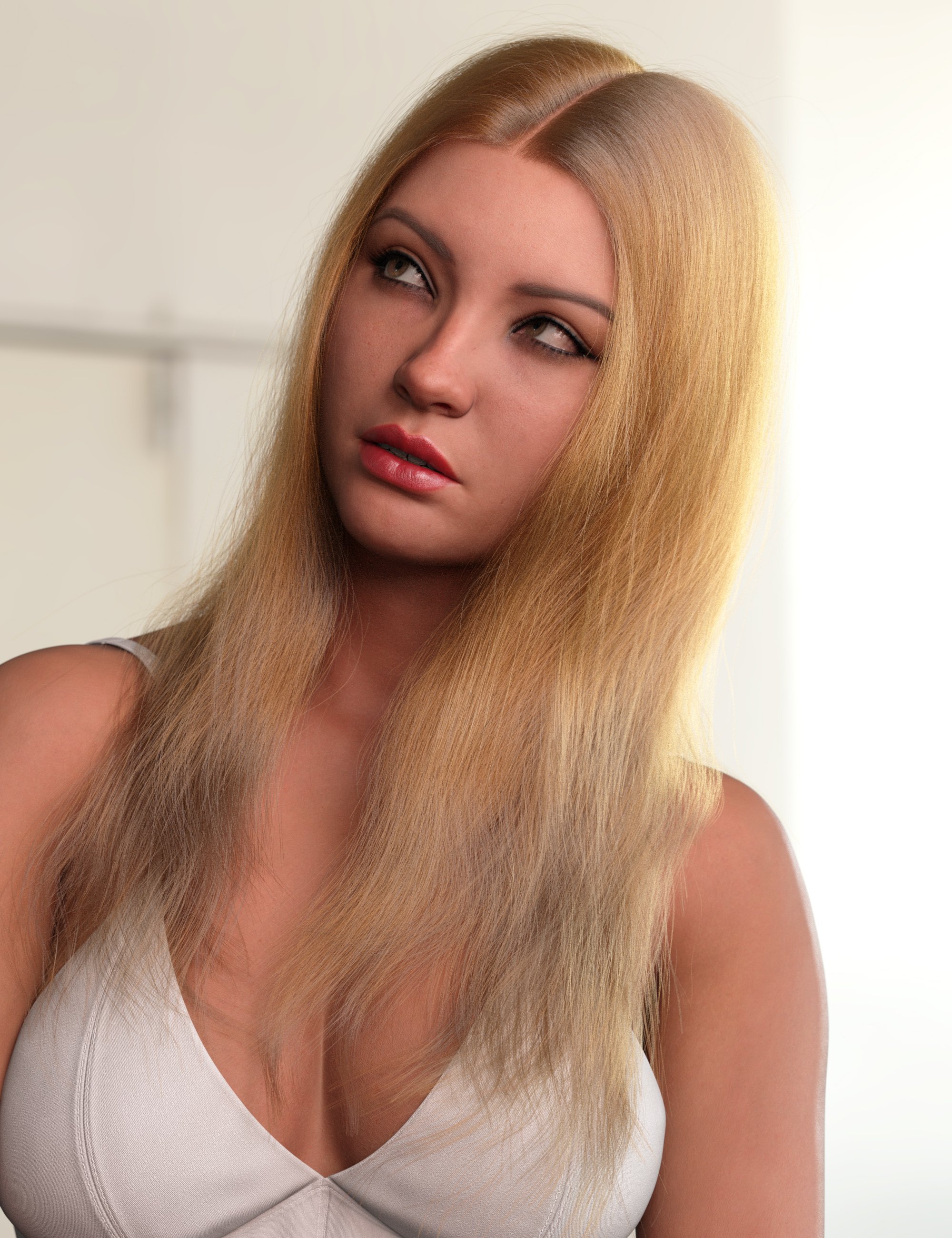 dForce Strand-Based Beach Style Long Hair for Genesis 9 by: outoftouch, 3D Models by Daz 3D