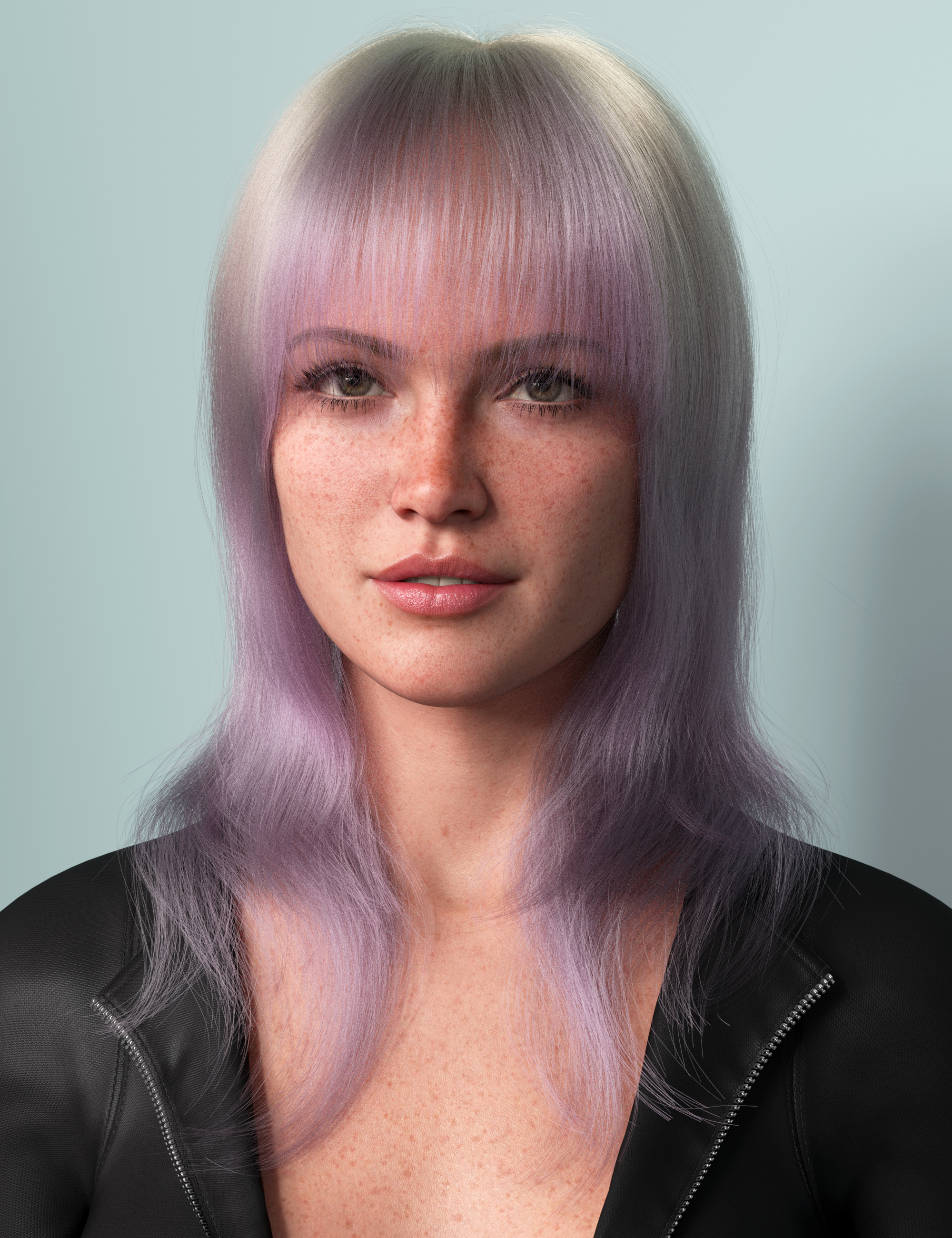 Dforce strand based late summer bangs style hair color expansion daz 3d